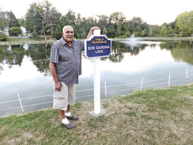 Mineral Lake in Middlefield Ohio dedicated to local resident